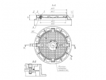 Люк чугунный магистральный ТМ (Д400)-2-60 c запорным устройством